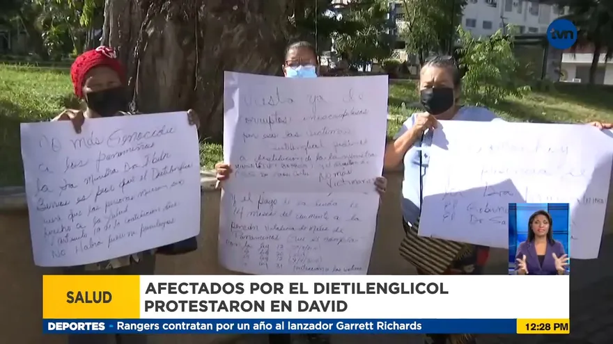 Pacientes afectados por el dietilenglicol protestan en David