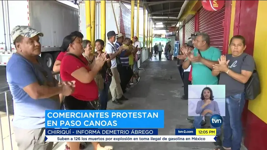 Comerciantes de Paso Canoas protestan por medidas de seguridad