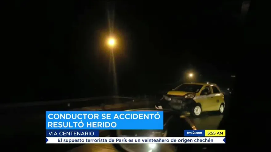 Accidente en el puente Centenario deja a una persona herida