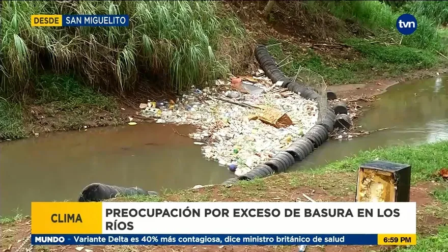 Basura se acumula en los ríos con las lluvias