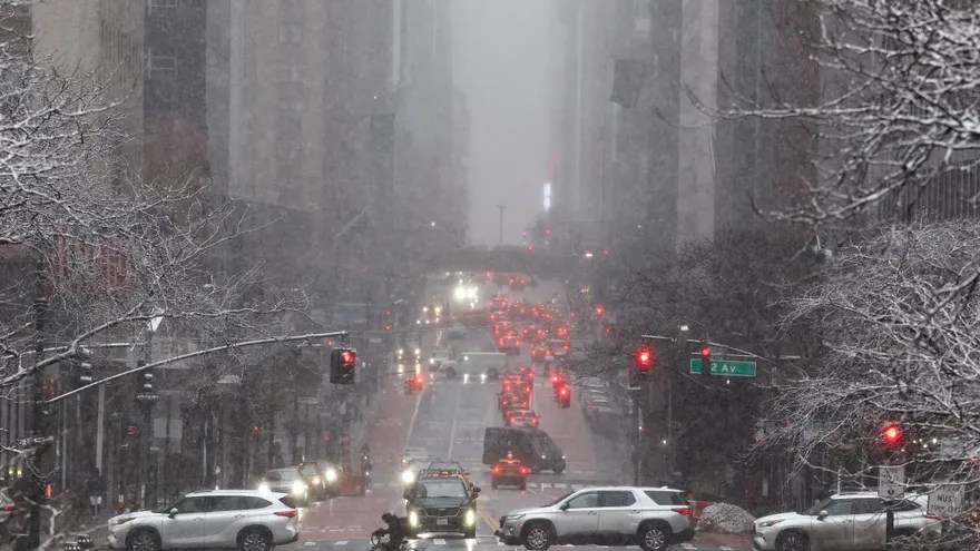 Tormenta invernal sobre la ciudad de Nueva York.
