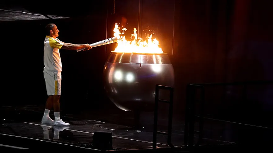 Vanderlei Cordeiro de Lima cuando encendió el pebetero