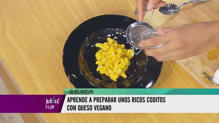 Para los veganos: coditos con queso vegano