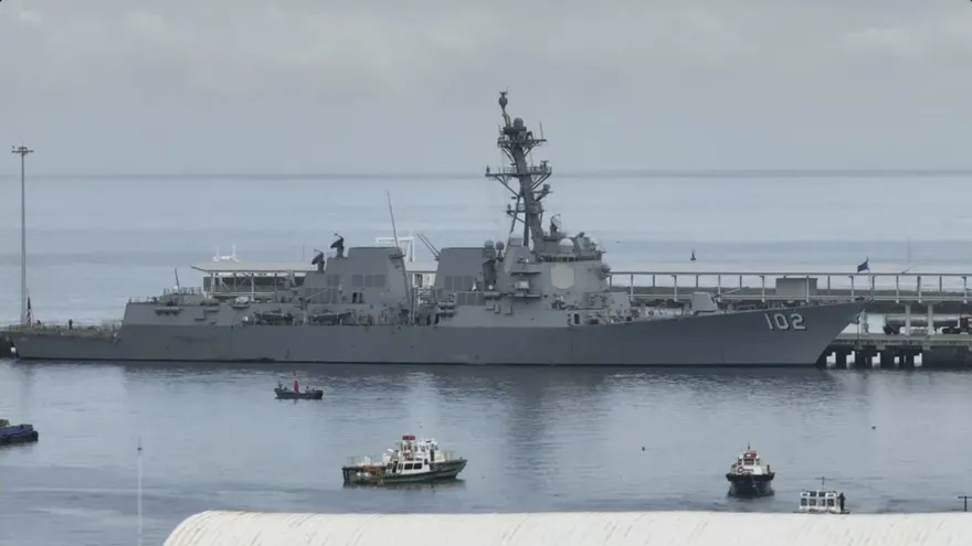 Un buque de la Armada de Estados Unidos se encuentra en aguas panameñas.