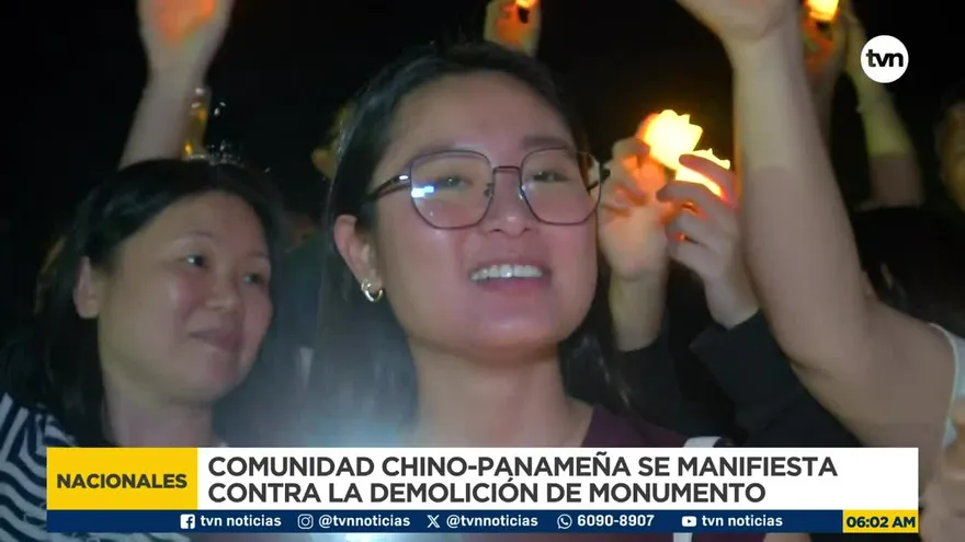 Vigilia de la comunidad chino-panameña contra la demolición del monumento
