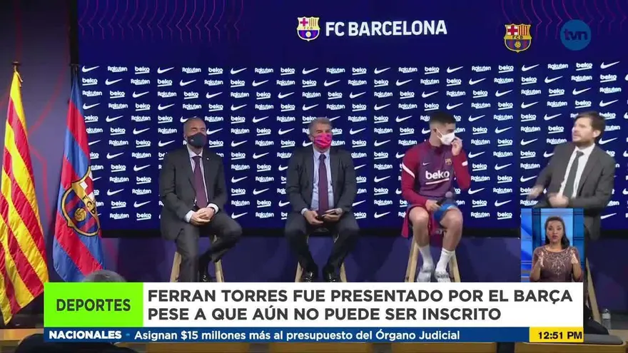 Ferran Torres fue presentado por el Barcelona