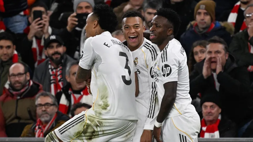 Celebración de jugadores del Real Madrid