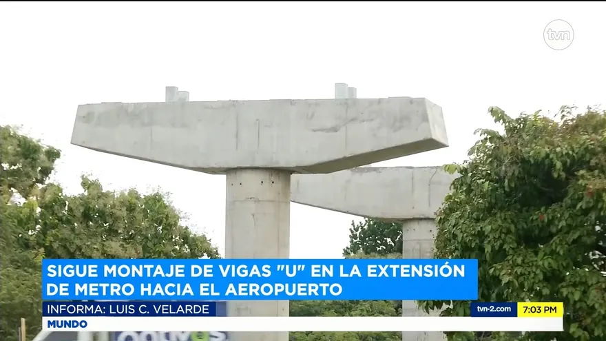 Sigue el montaje de las vigas U de la extensión del metro hacia el Aeropuerto de Tocumen