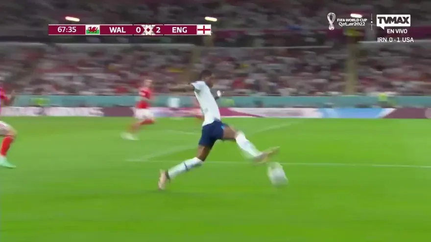 Gales vs Inglaterra. Tercer gol de Inglaterra, anotado por Marcus Rashford