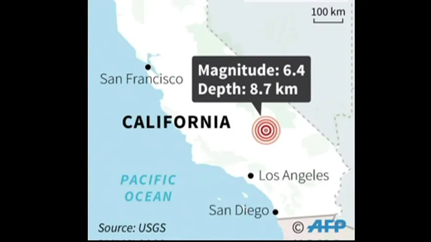 Sismo de 6,4 sacude sur de California, el más fuerte en 20 años