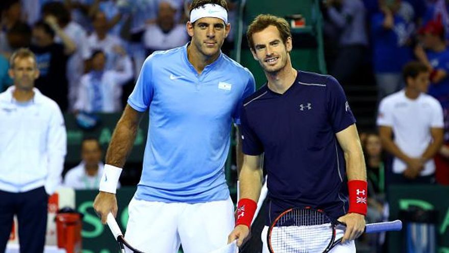 Juan Martín Del Potro (i) y Andy Murray (d)