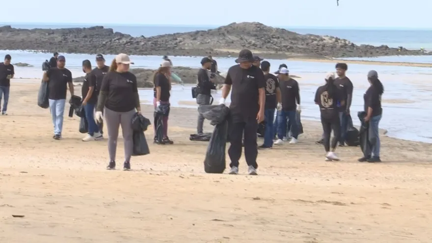 Realizan jornada de limpieza de playa en Veracruz