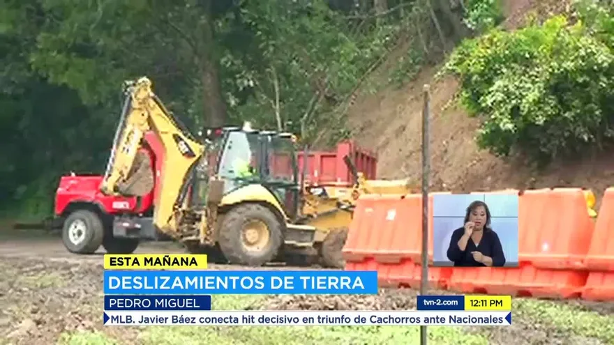 Se registran deslizamientos de tierra en el área de Pedro Miguel