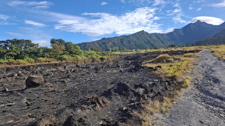Parte de las héctareas afectadas en el incendio cerca del volcán Barú.