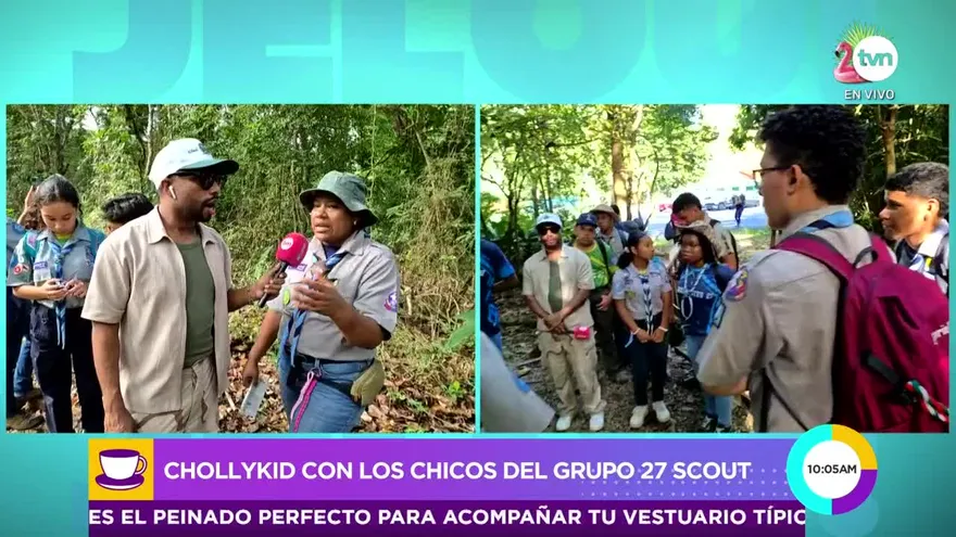 Chollykid con los chicos del grupo 27 Scout desde el Parque Metropolitano