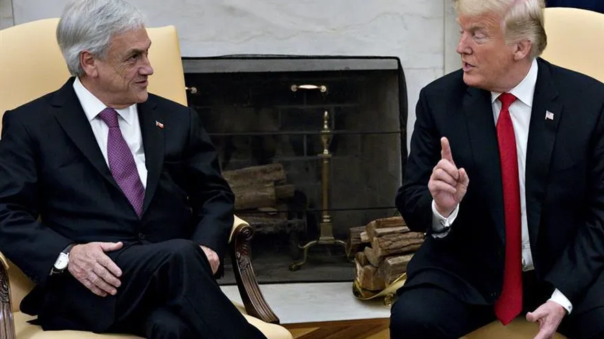 Reunión en la Casa Blanca entre los presidentes Donald Trump y Sebastián Piñera.