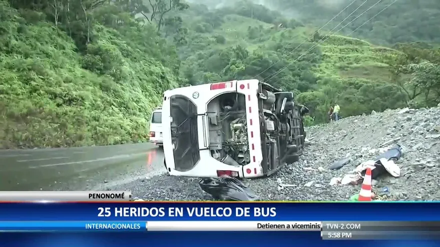 Se accidenta autobús en la provincia de Coclé