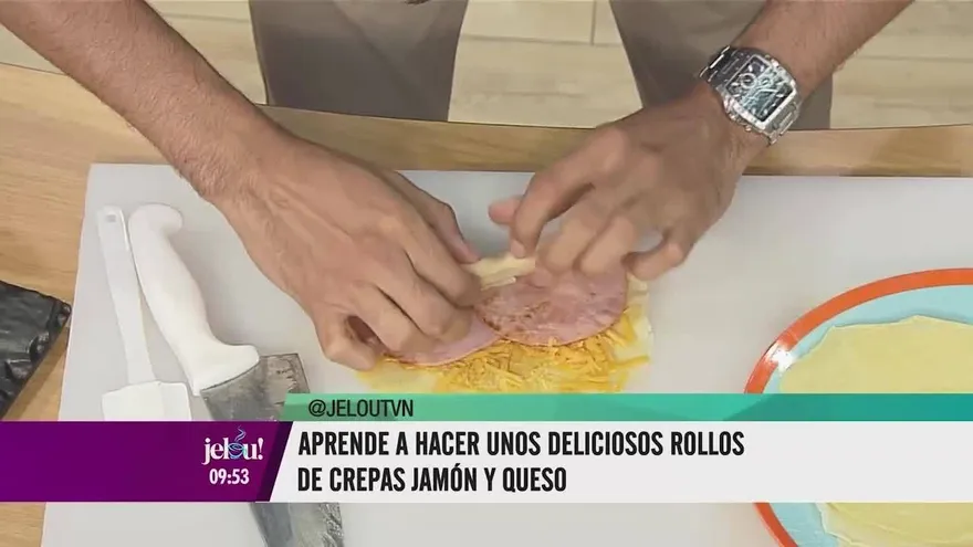 Impresiona con unas crepas de jamón y queso