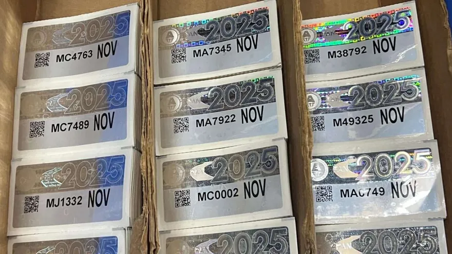 Placas y calcomanías de noviembre 2025