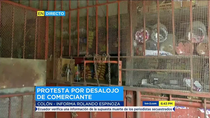 Protesta por desalojo de comerciantes en Colón