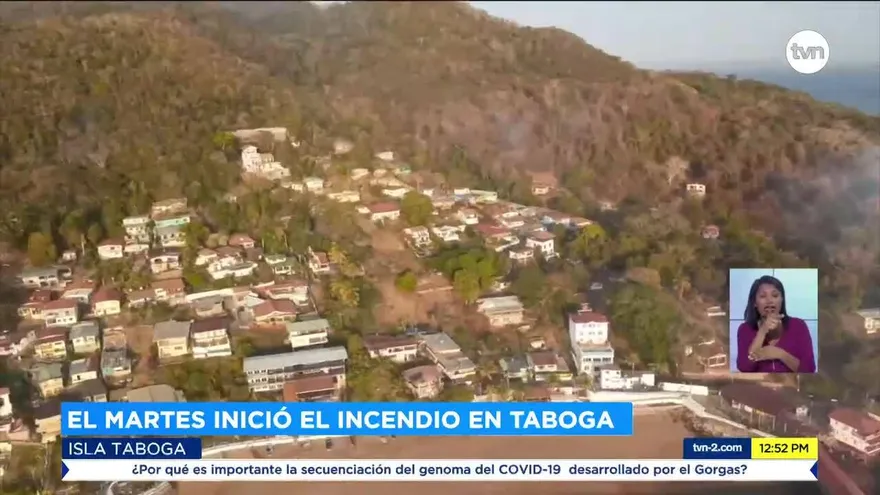Tratan de contener fuego en isla Taboga