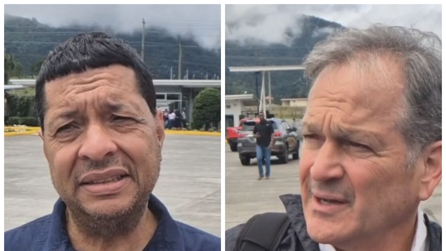 . Juan Guevara, presidente de la Asociación de Porcinocultores Unidos de Panamá y Juan Carlos Navarro, ministro de Ambiente.