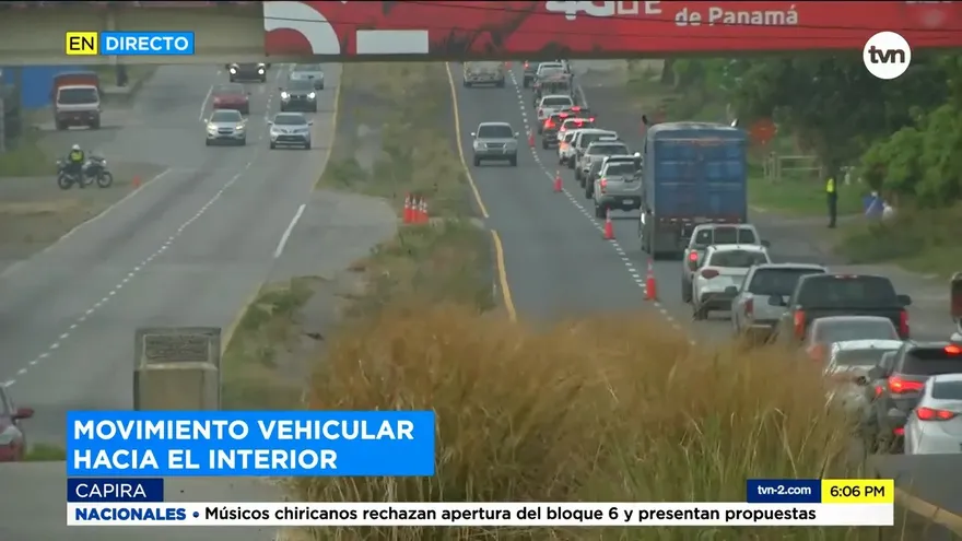 Movimiento vehicular en Capira