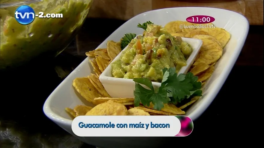 Receta - Guacamole con maíz y Bacon