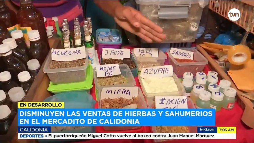Bajan ventas de hierbas y sahumerios en el mercadito de Calidonia
