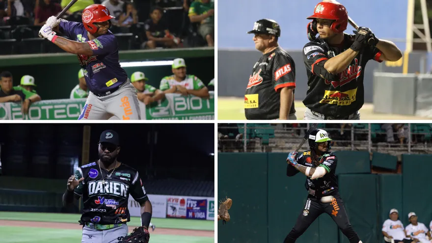 Peloteros de los equipos de béisbol mayor de Veraguas, Chiriquí, Darién y Panamá Oeste en acción