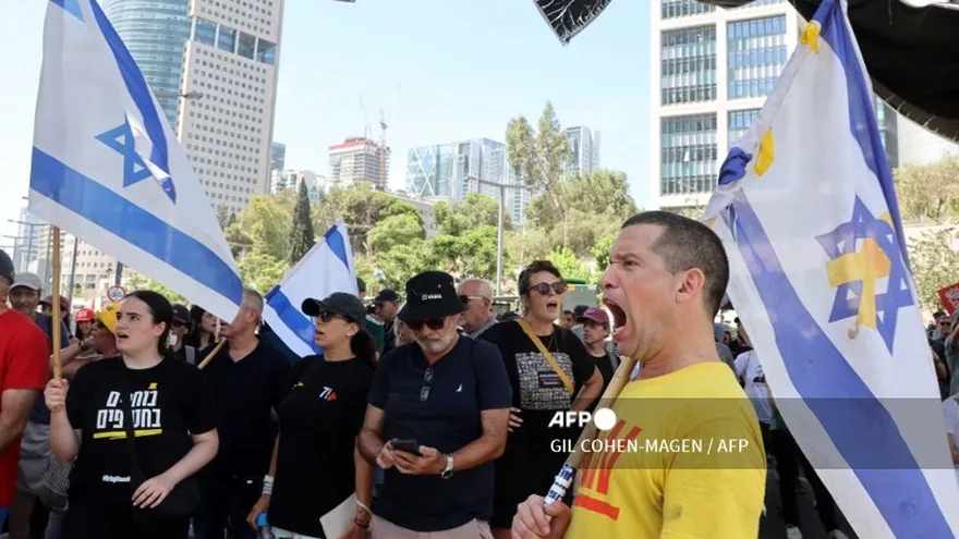 Personas protestan en Israel