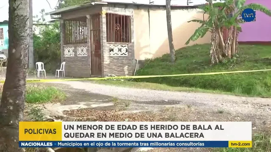 Menor de edad es herido con arma de fuego al quedar en medio de una balacera en colón