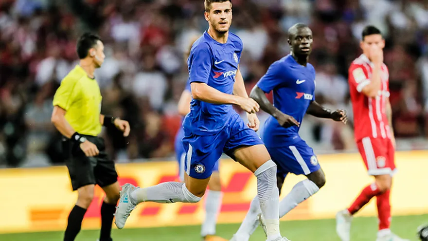 Álvaro Morata durante el partido entre el Chelsea y el Bayern Múnich