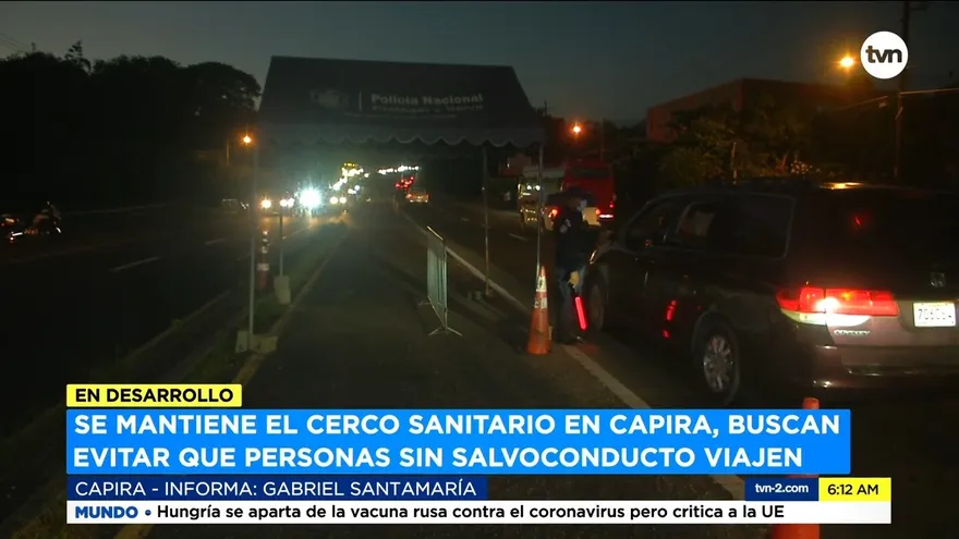 Se mantiene el cerco sanitario en Capira