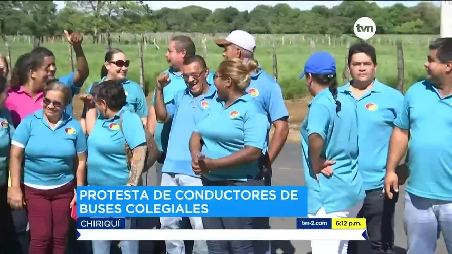 Asociación de Busitos Colegiales de Chiriquí realiza caravana en protesta contra la ATTT
