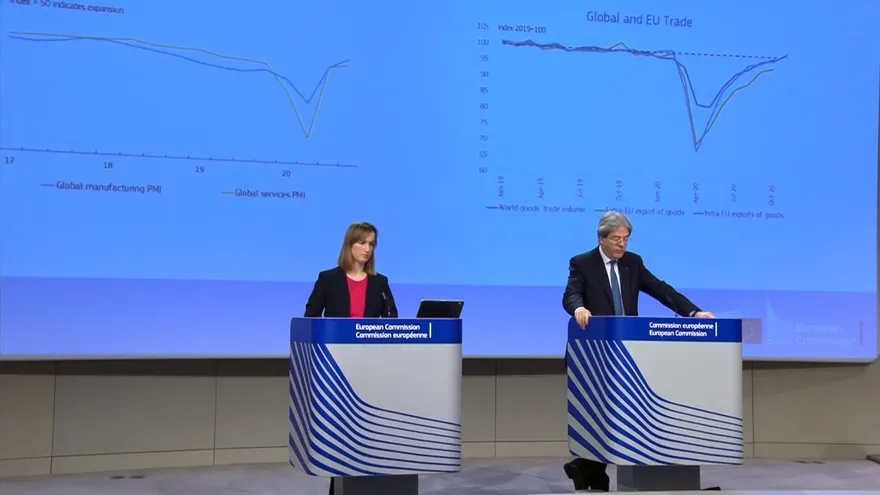 La UE rebaja a 3,8% su previsión de crecimiento para 2021