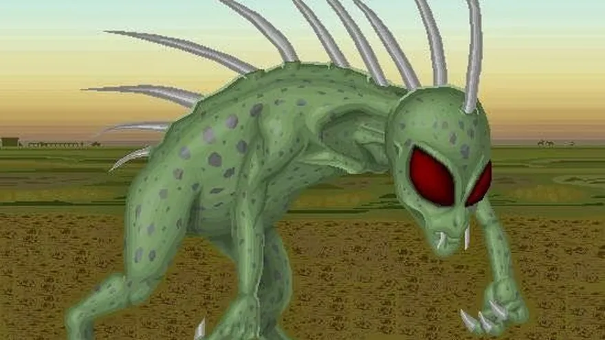 Imagen dibujada del "Chupacabras".