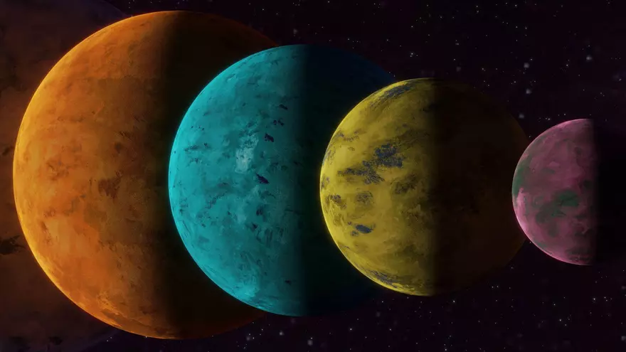 Imagen con fines ilustrativos de alineación de planetas.