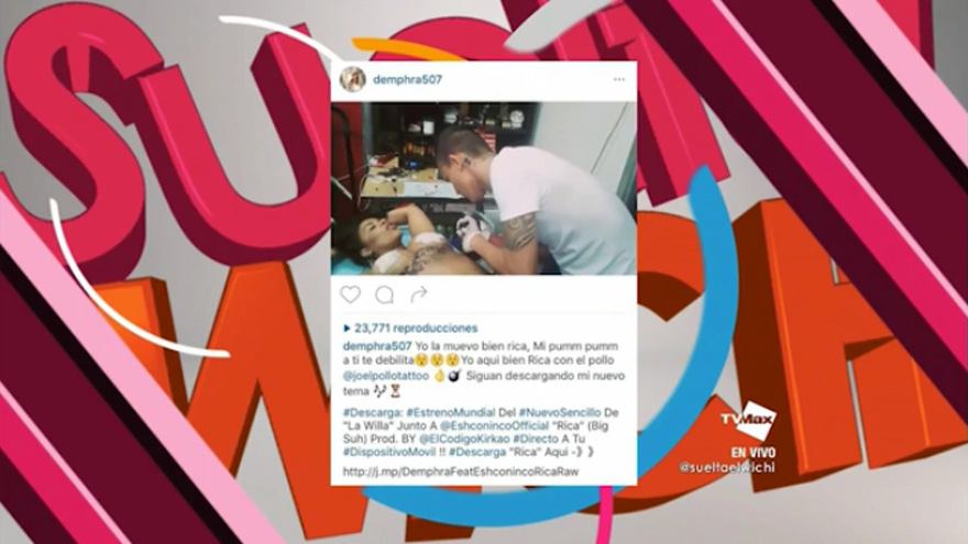 Demphra bien rica con su tatuaje