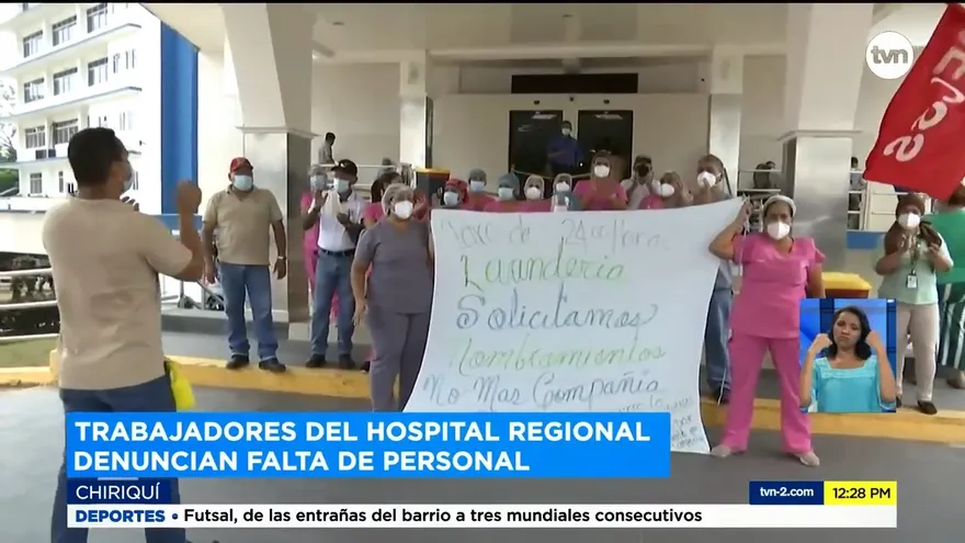 Trabajadores de lavandería de hospital en Chiriquí declaran paro