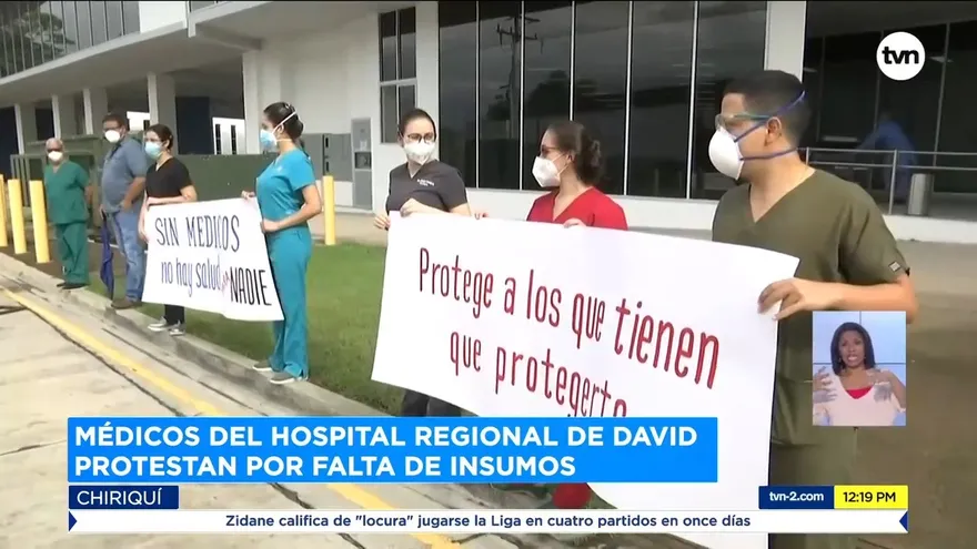 Personal médico del Hospital Regional de David protesta por falta de insumos