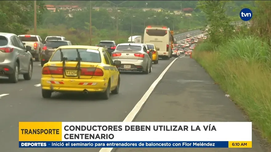 Cientos de conductores en Panamá Oeste deben usar la vía Centenario