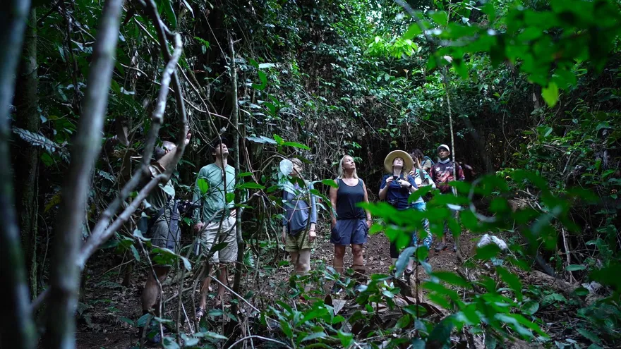 Turistas en un sendero