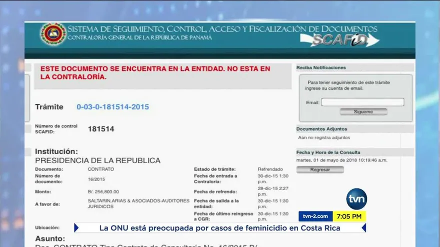 Contraloría registra contrato con firma aspirante a la CSJ