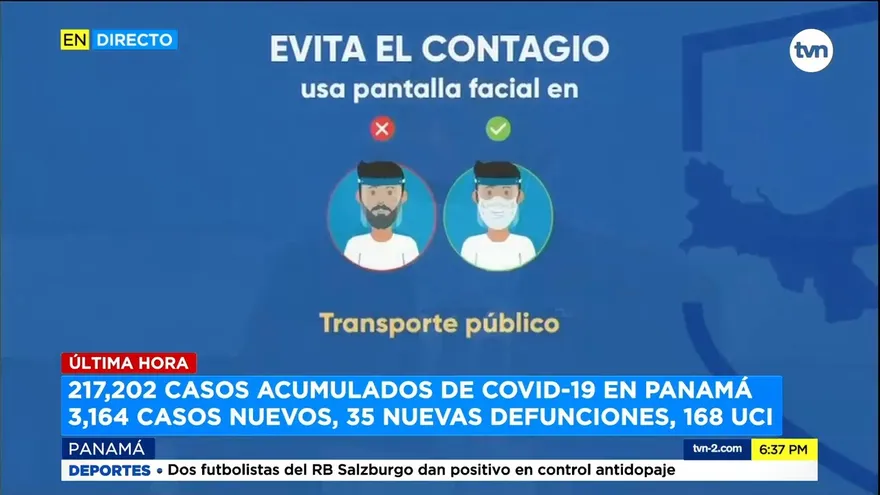 Uso de pantallas faciales en el transporte público