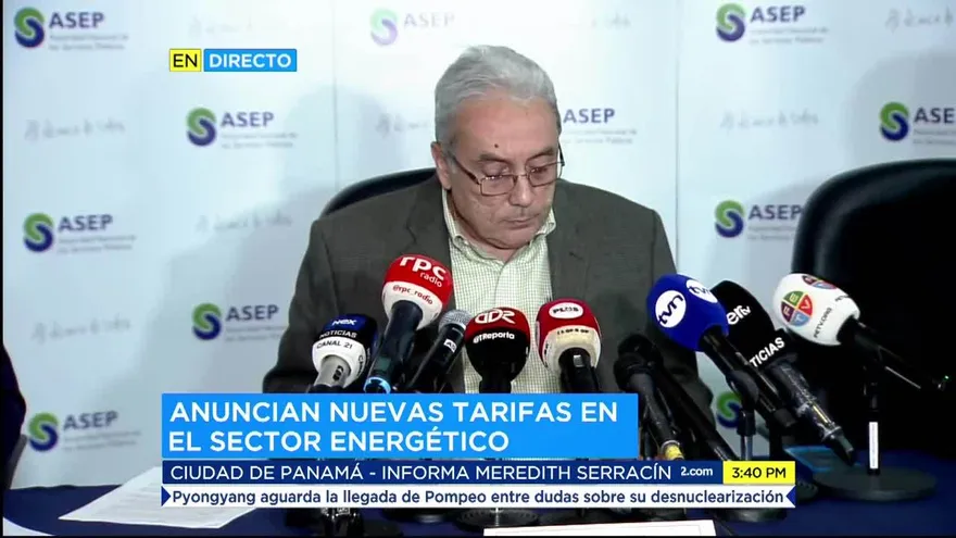 ASEP anuncia nuevas  tarifas a la energía  eléctrica