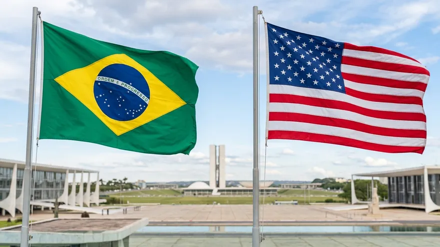 Banderas de USA y Brasil.