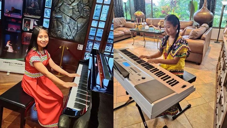Aymara Montero, una niña de apenas 12 años originaria de la comarca Ngäbe-Buglé, representa a Panamá en el prestigioso "Pura Vida Piano Experience".