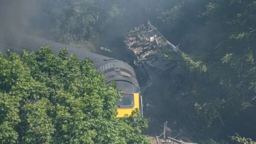 El tren descarrilado en Escocia