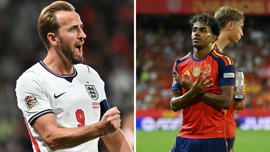 Harry Kane (i) y Lamine Yamal (d)